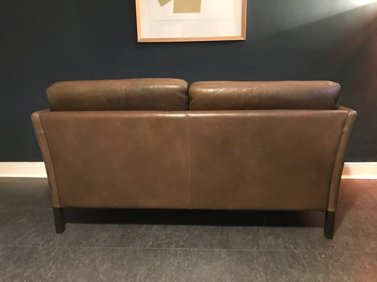 Vintage Danish Brown Leather Sofa by Georg Thams for Vejen. For Sale 1