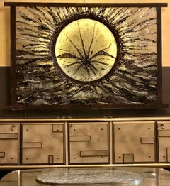 "End&Start" Wall Light Sculpture in Iron, Resin, Glass & Soil by Giovanna Lysy