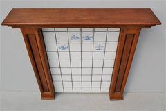 Oak Fireplace Surround with Tiled Central Panel, Late 20th Century