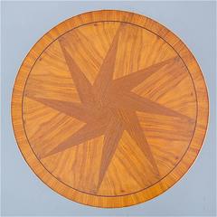Tripod Side Table with Star Inlay in the Style of Josef Frank, Mid-20th Century