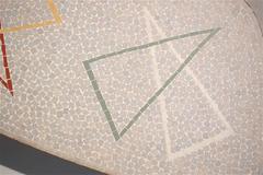 Mosaic Tiled Top and Brass Side Table in the Style of Berthold Muller