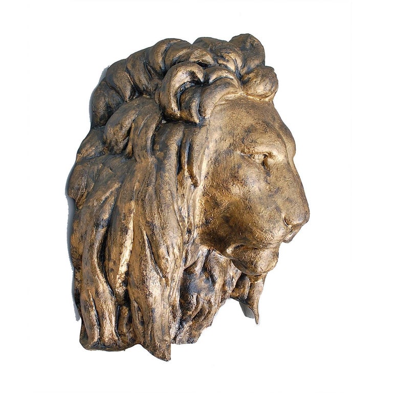 Hollywood Regency Style Mounted Lion Head, Late 20th Century For Sale