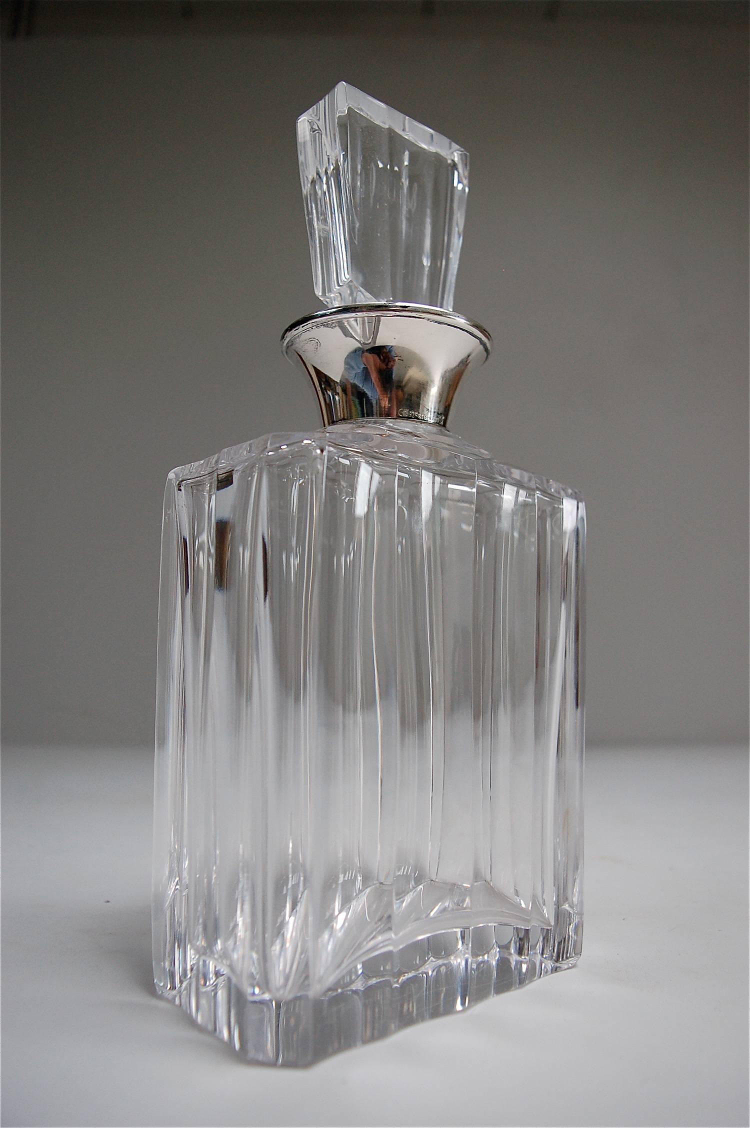 Sterling Silver Mounted Crystal Decanter by Gebrüder Kühn, Late 20th Century 1
