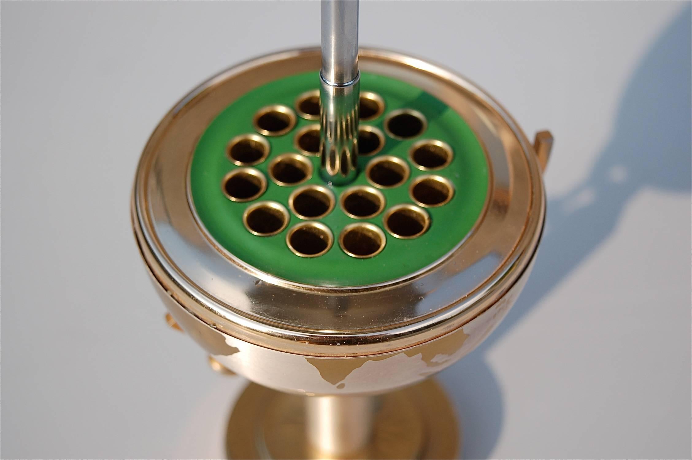 Mid-Century Modern Mid-20th Century Brass Globe Cigarette Holder