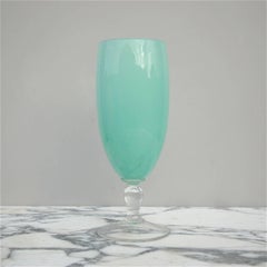 Collection of Five Opaline and Murano Glass Vases, Italy, circa 1950s