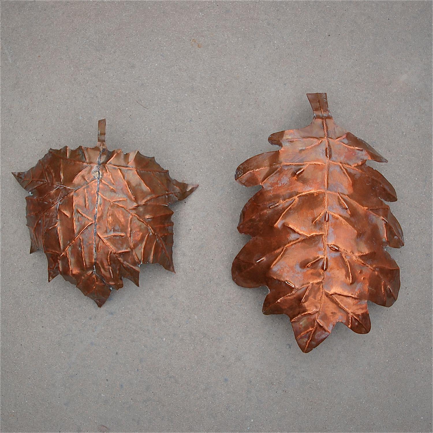 Handcrafted Copper Wall Light in Shape of Leaf, 1970s, Germany For Sale 2