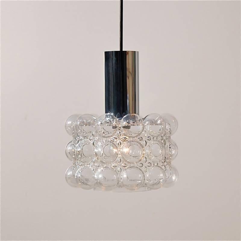 Mid-Century Modern Silver Colored Bubble Pendant Light by Helena Tynell, circa 1970s