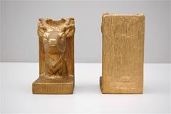 Hollywood Regency Stag Head Bookends by Merlini, circa 1950s