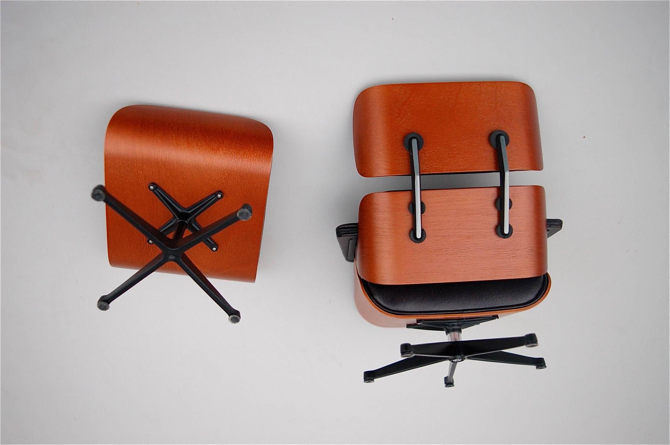 20th Century Vitra Miniature Eames Lounge Chair and Ottoman in as New Condition