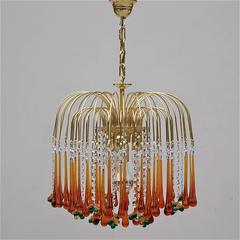 1970s Murano Teardrop and Fruit Crystal Chandelier