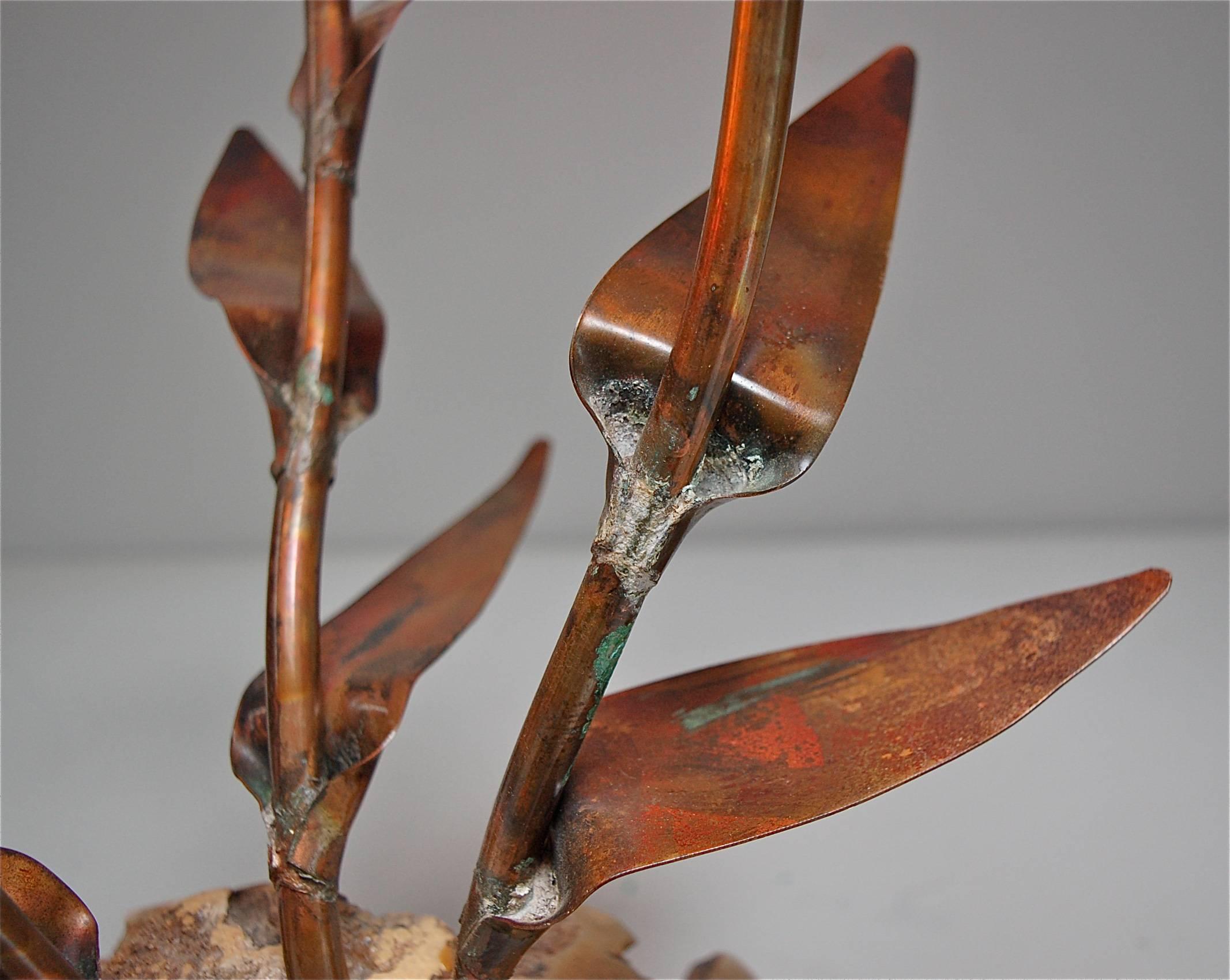 Copper Sculptural Sea Urchin Table Lamp, Late 20th Century