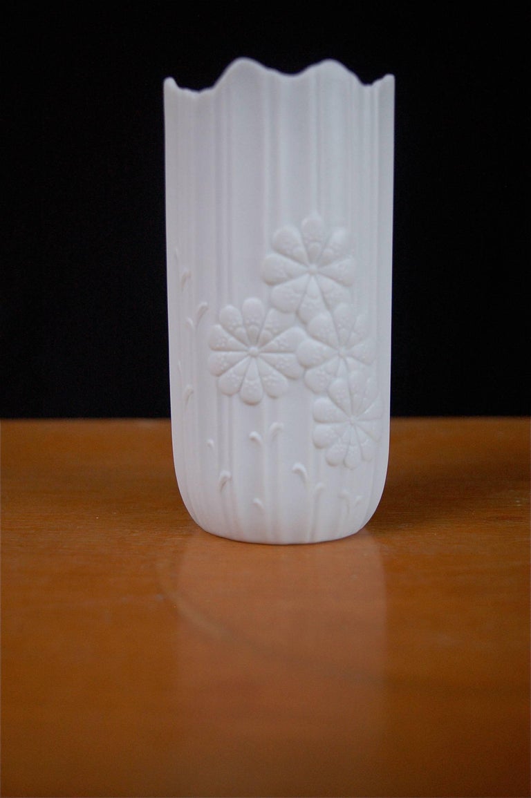 Collection of Three Kaiser Porcelain Relief Vases Signed M Frey