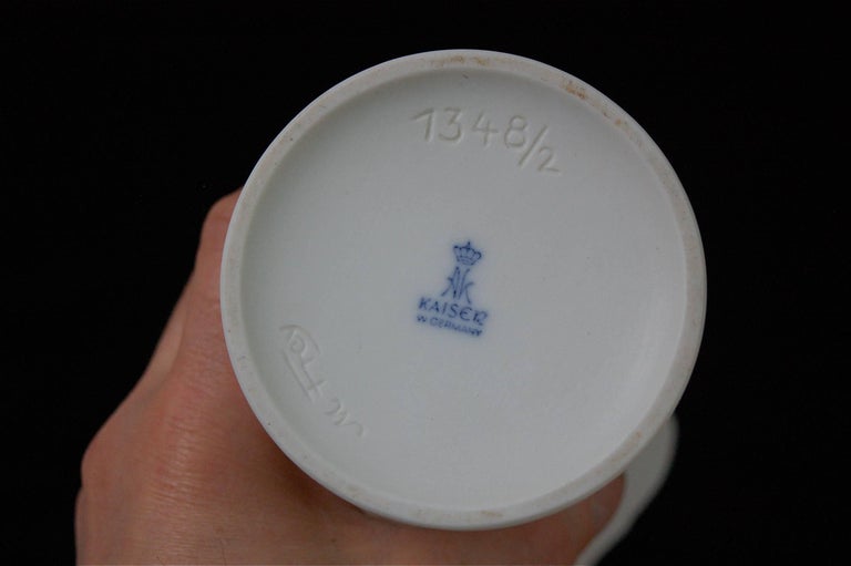 Collection of Three Kaiser Porcelain Relief Vases Signed M Frey, Germany For Sale at 1stdibs