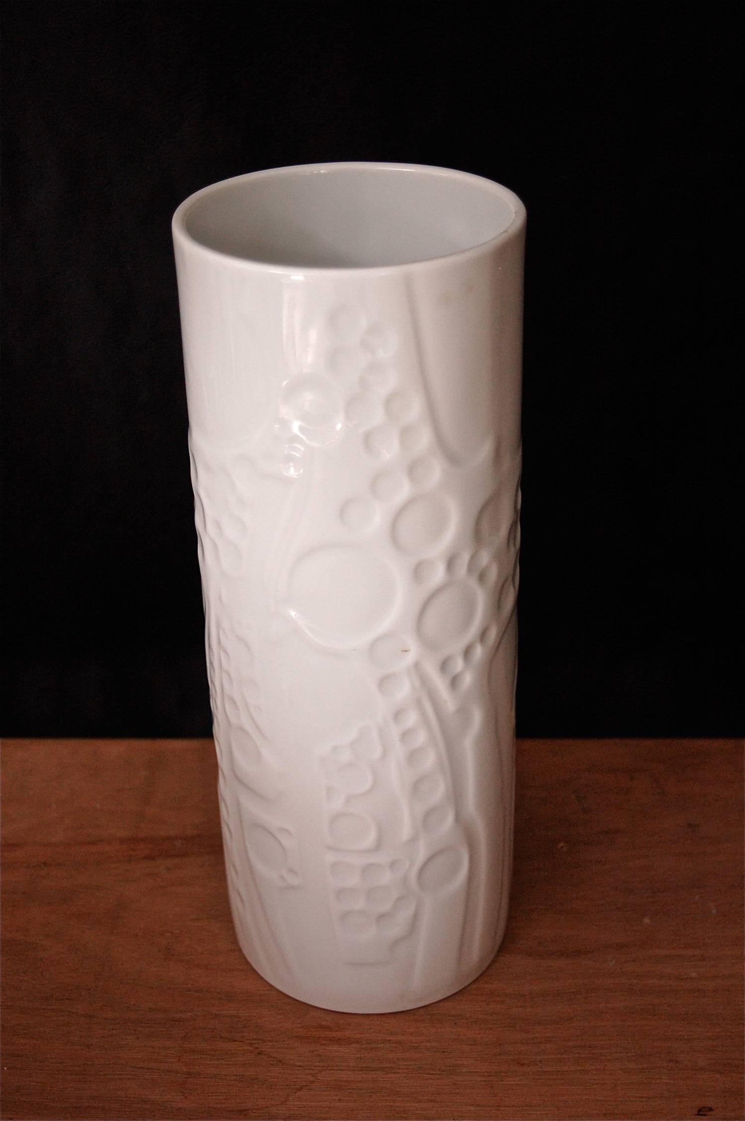 Art Vase with Relief Pattern by Gerold Porcelain, Germany, 1970s In Excellent Condition For Sale In Noorderwijk, BE