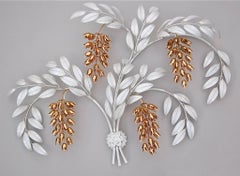 Oversized Wisteria Tole Wall Light Sconce in the style of Hans Kogl