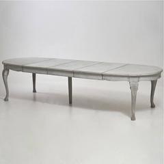 19th Century Swedish Antique Painted Extension Dining Table