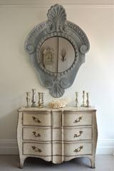 19th Century Antique Oeil De Boeuf Zinc Window Mirror with Provenance