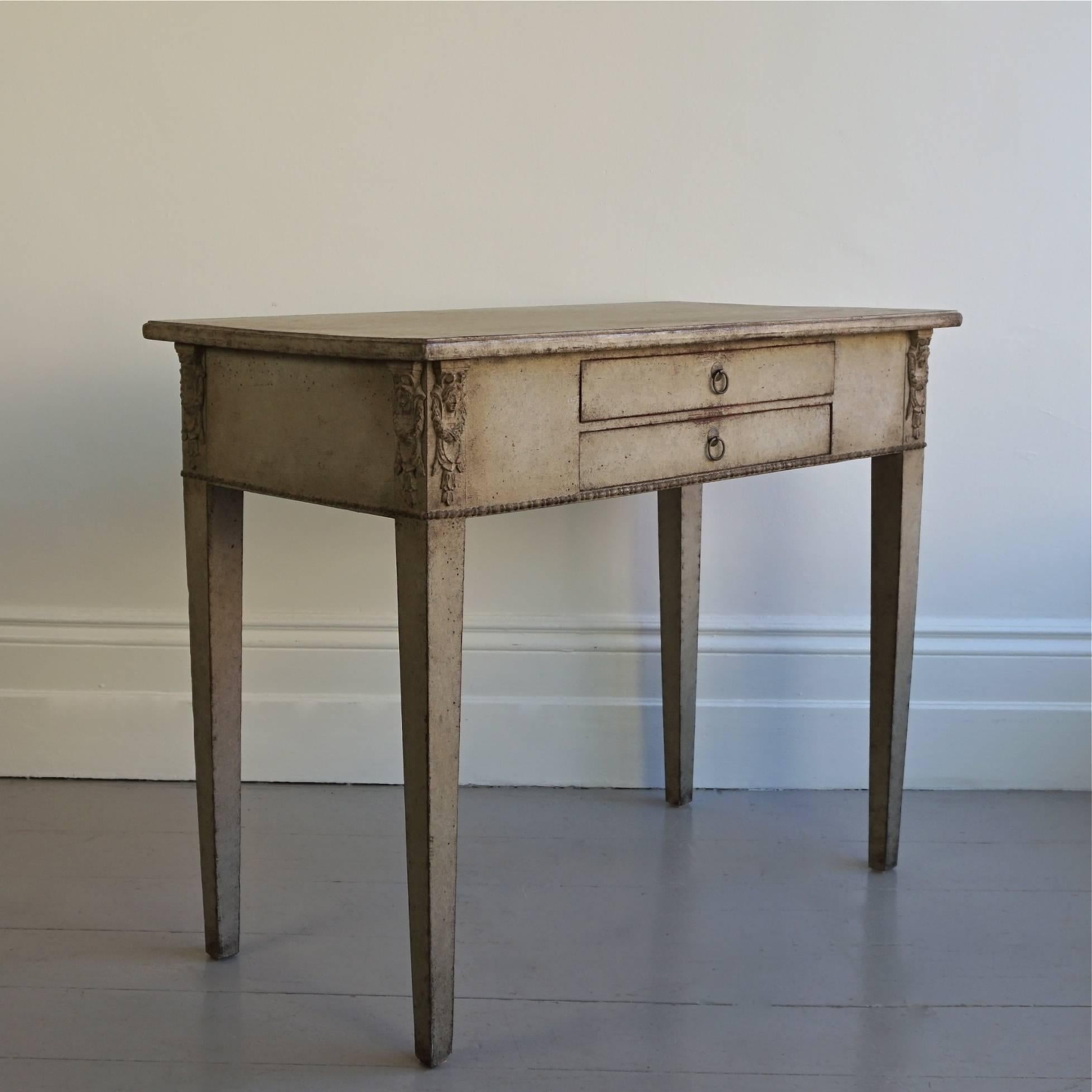 Hand-Carved Early 19th Century Swedish Gustavian Side Table