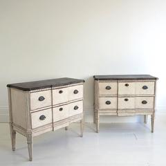 Pair of 19th Century Swedish Gustavian Style Breakfront Bedside Chests