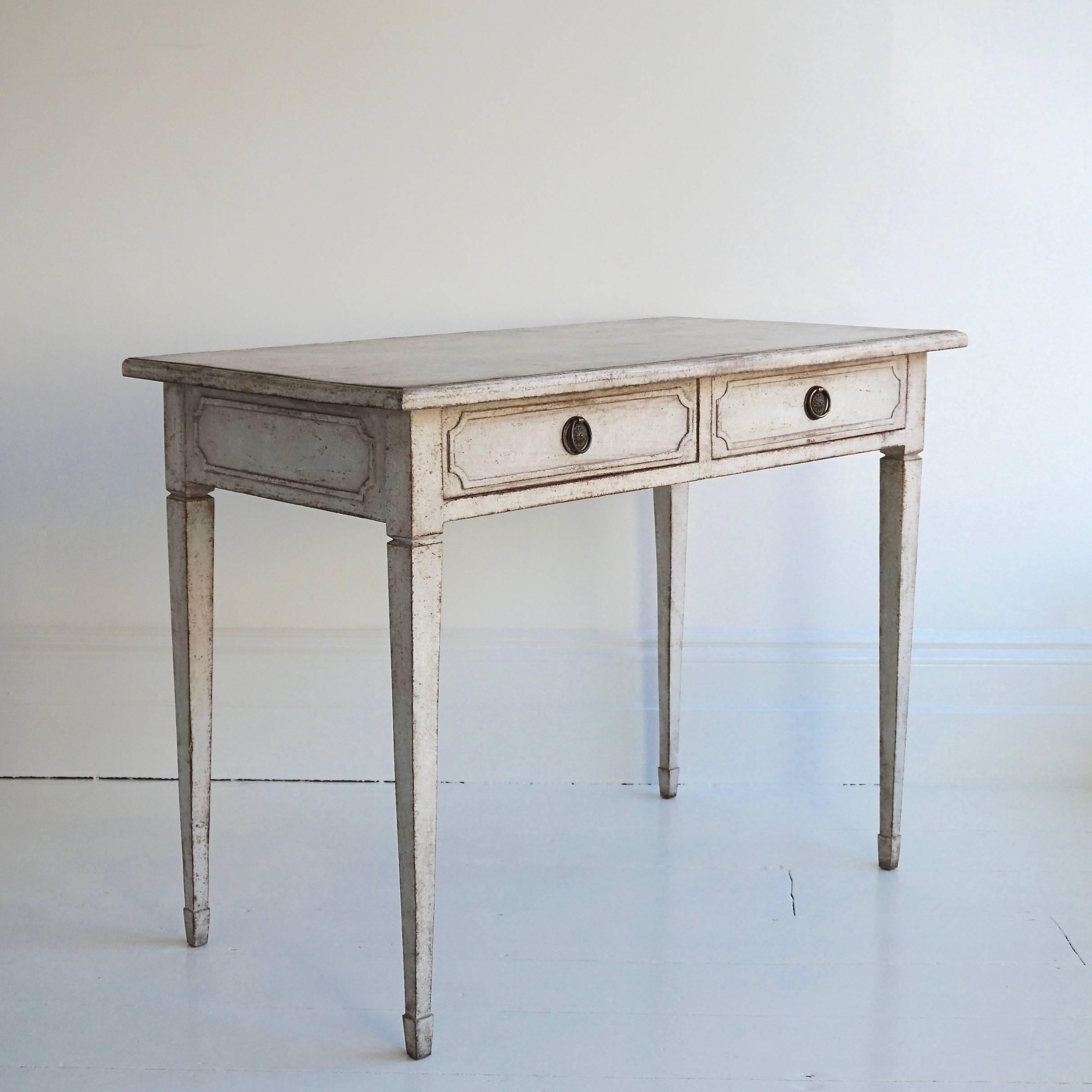 Hand-Carved 19th Century Swedish Gustavian Style Desk or Side Table