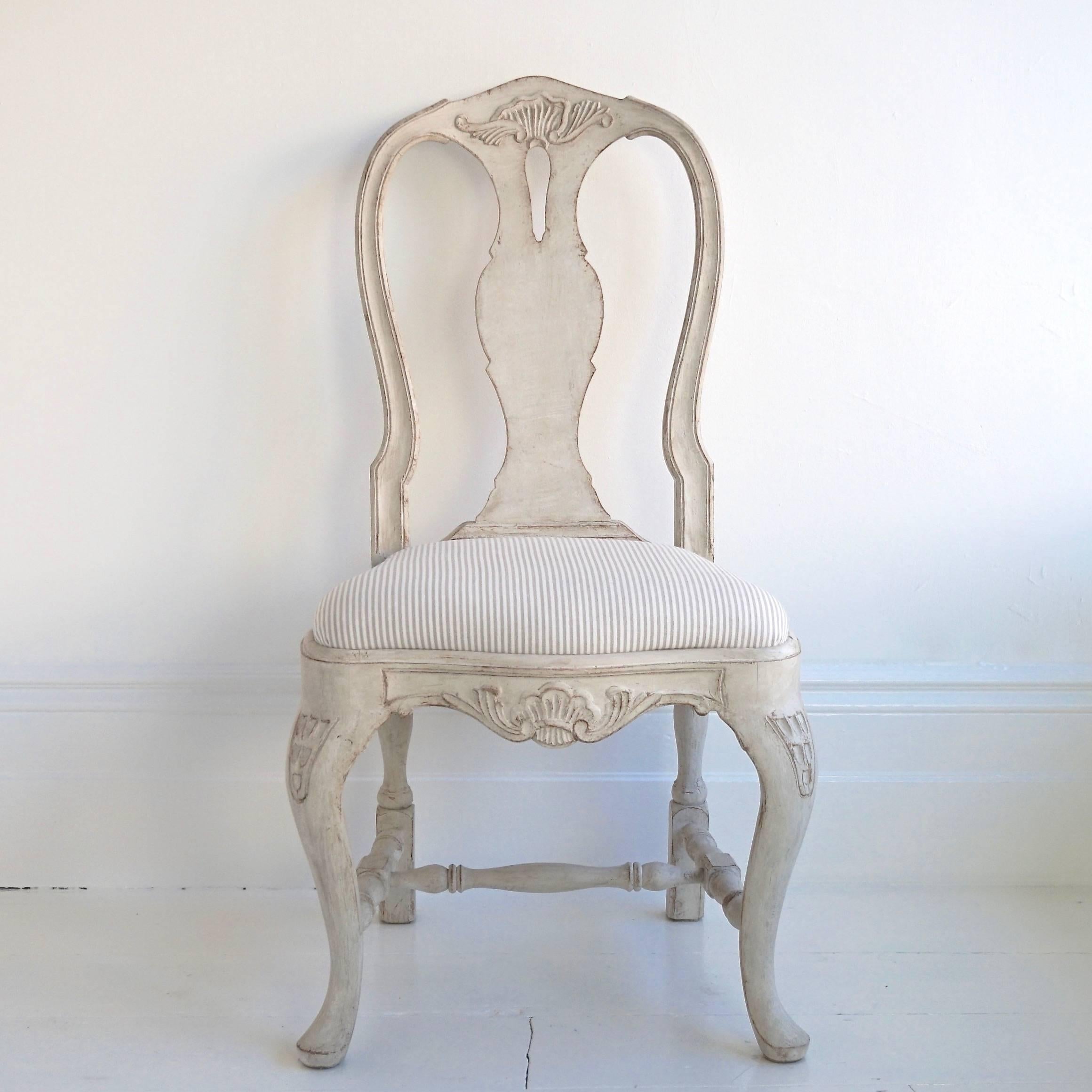 20th Century Set of Ten Antique Swedish Rococo Style Dining Chairs