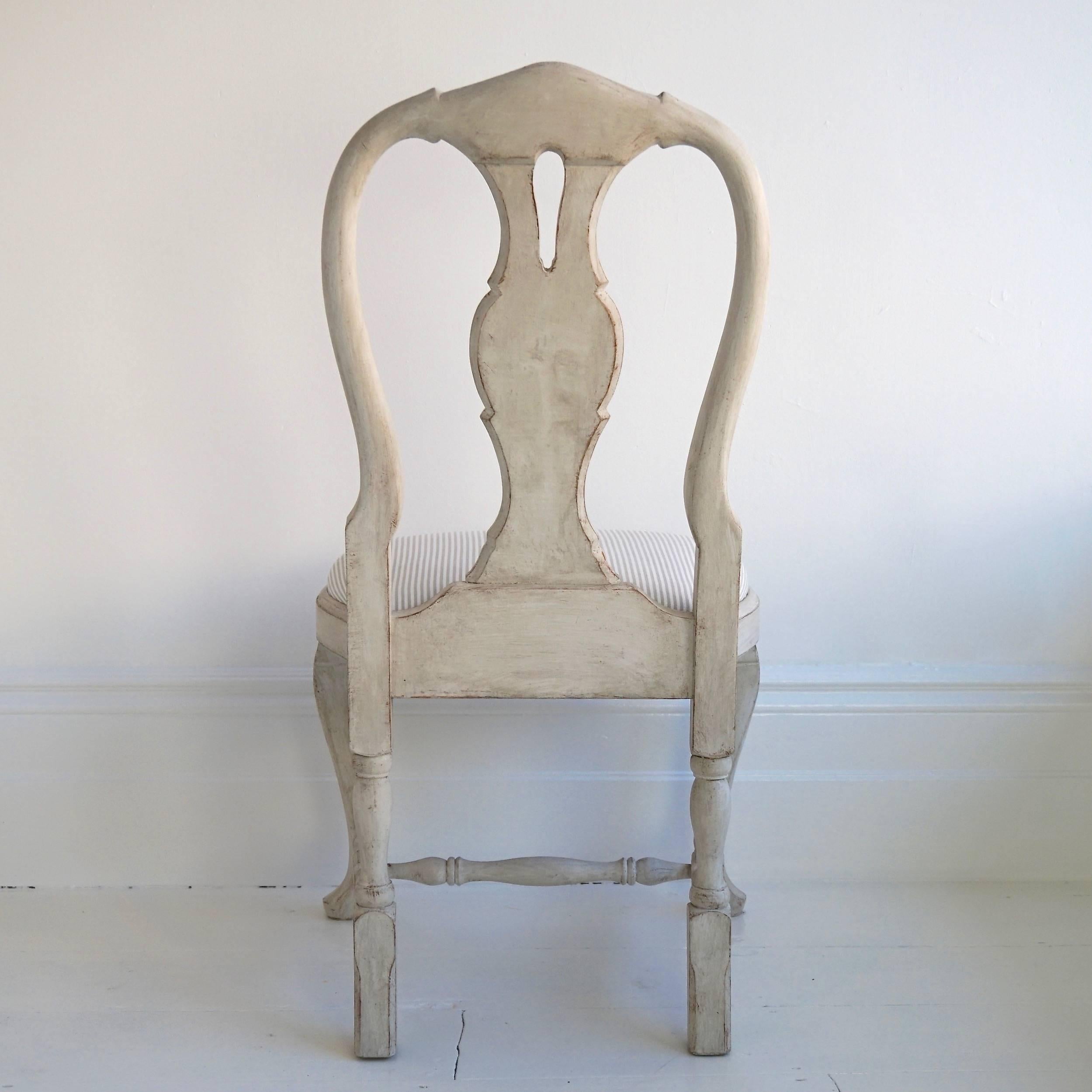Set of Ten Antique Swedish Rococo Style Dining Chairs 1