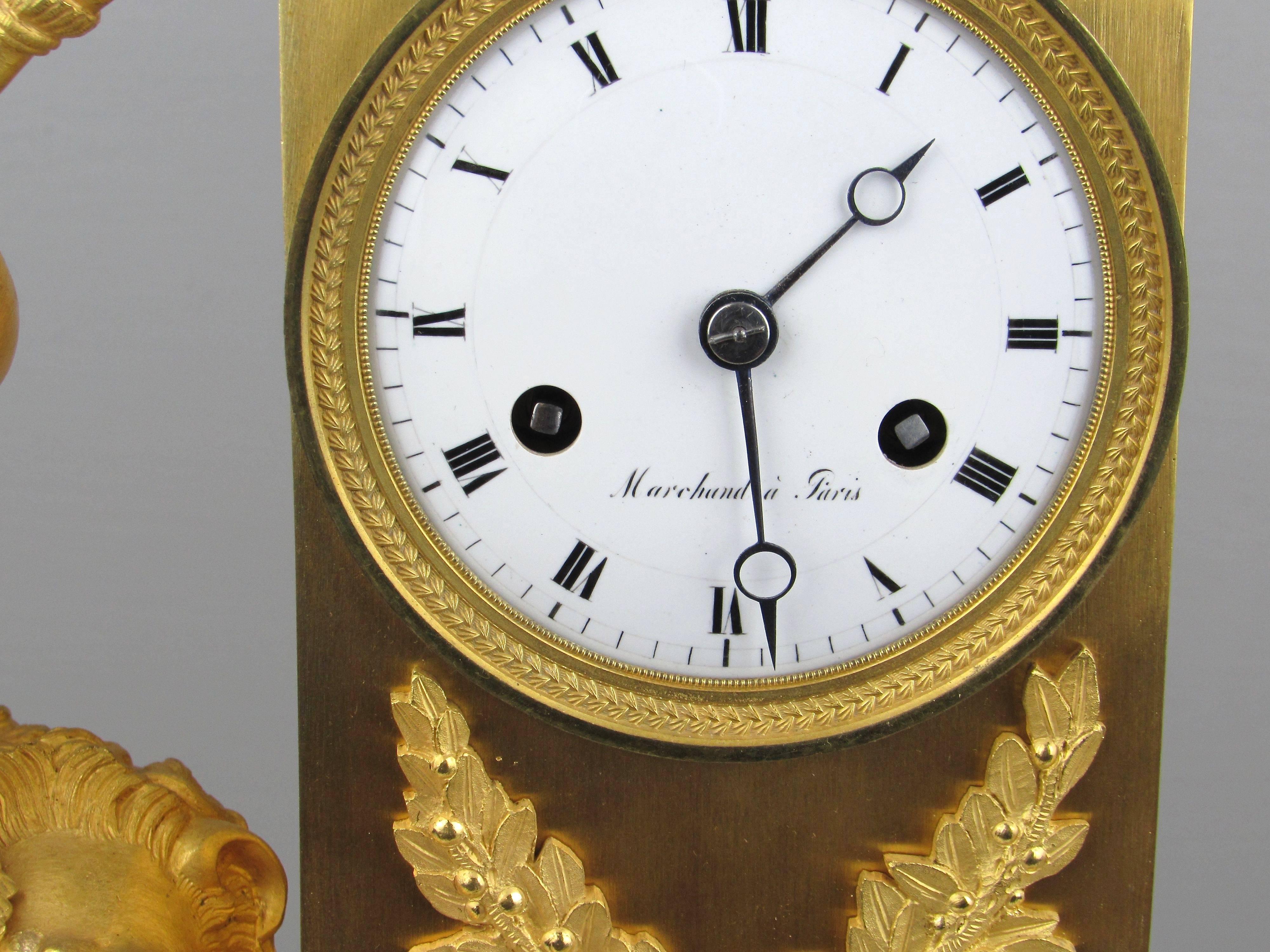 Early 19th Century French Gilded Ormolu Mantle Clock For Sale 1