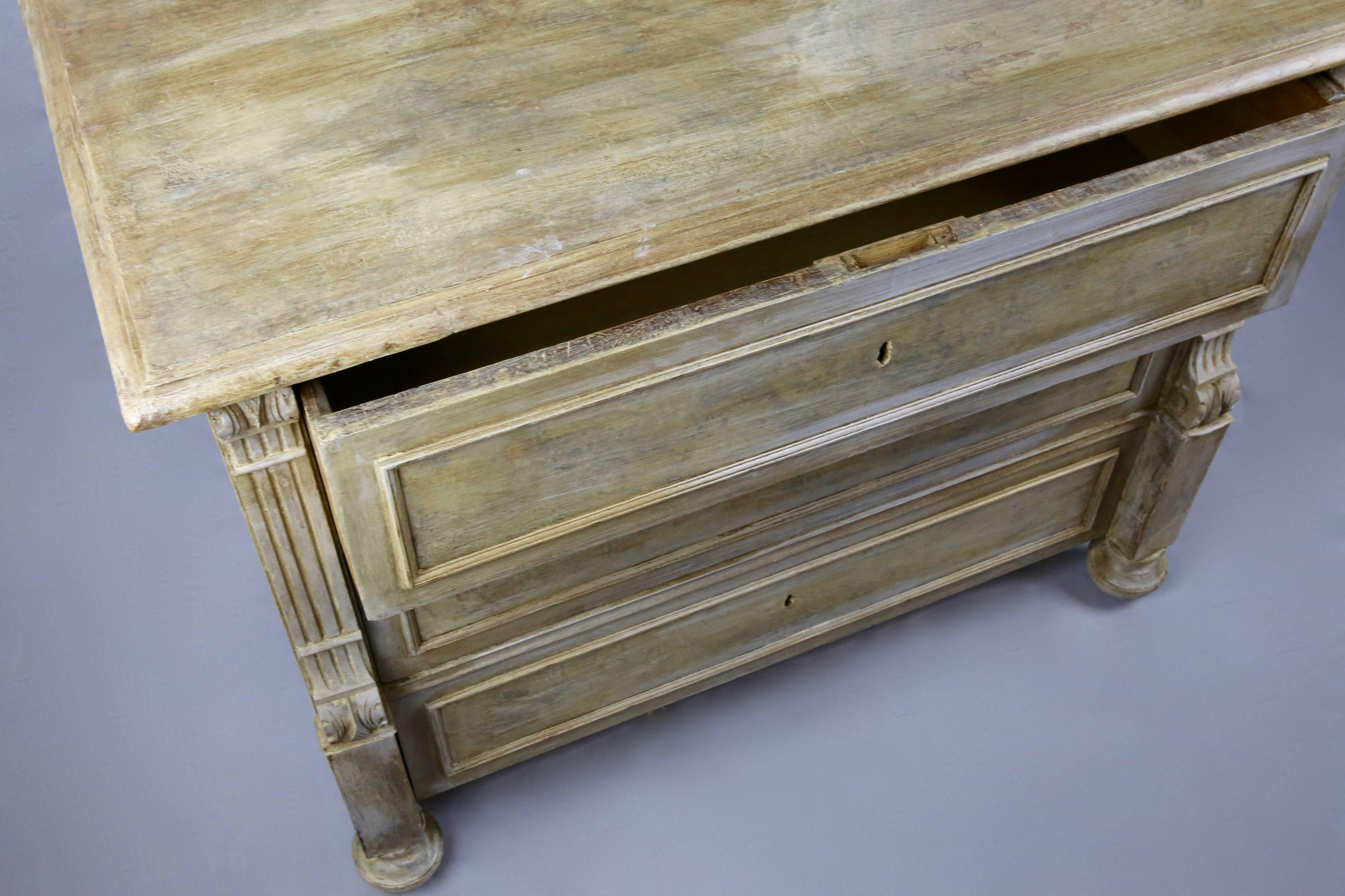 Austrian 19th Century Viennese Baroque Revival Bleached Walnut Small Chest of Drawers For Sale