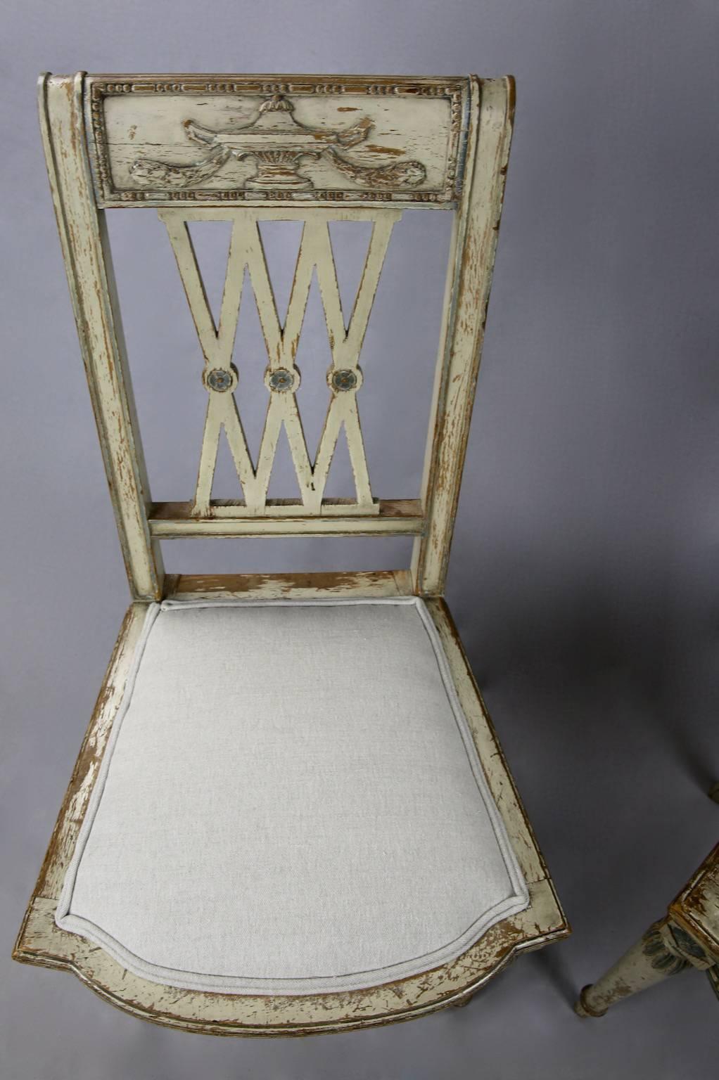 Pair of 19th Century French Second Empire Side Chairs with Original Paintwork For Sale 1