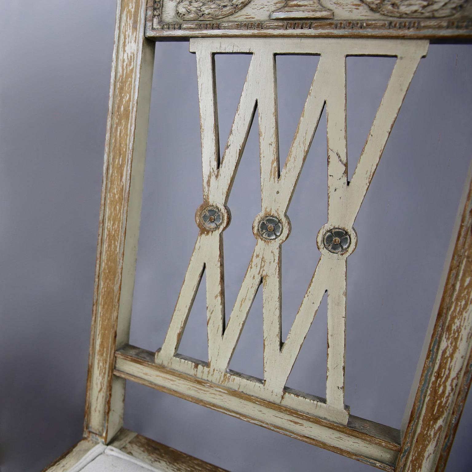 Pair of 19th Century French Second Empire Side Chairs with Original Paintwork For Sale 2