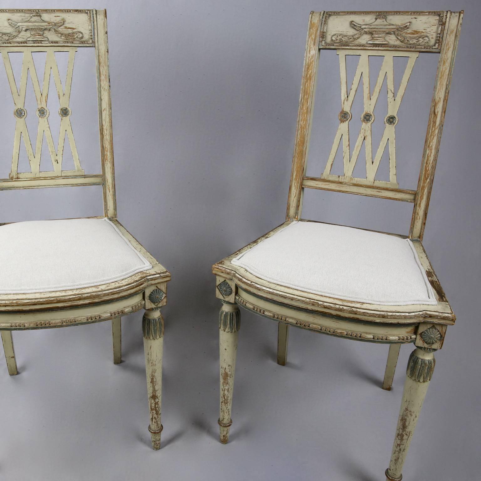 Pair of 19th Century French Second Empire Side Chairs with Original Paintwork For Sale 3