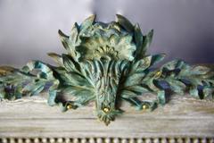 Large 19th Century French Louis Philippe Mirror With Bronze Foliate Crest