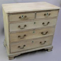 Small 18th Century Georgian Bleached Oak English Graduated Chest of Drawers