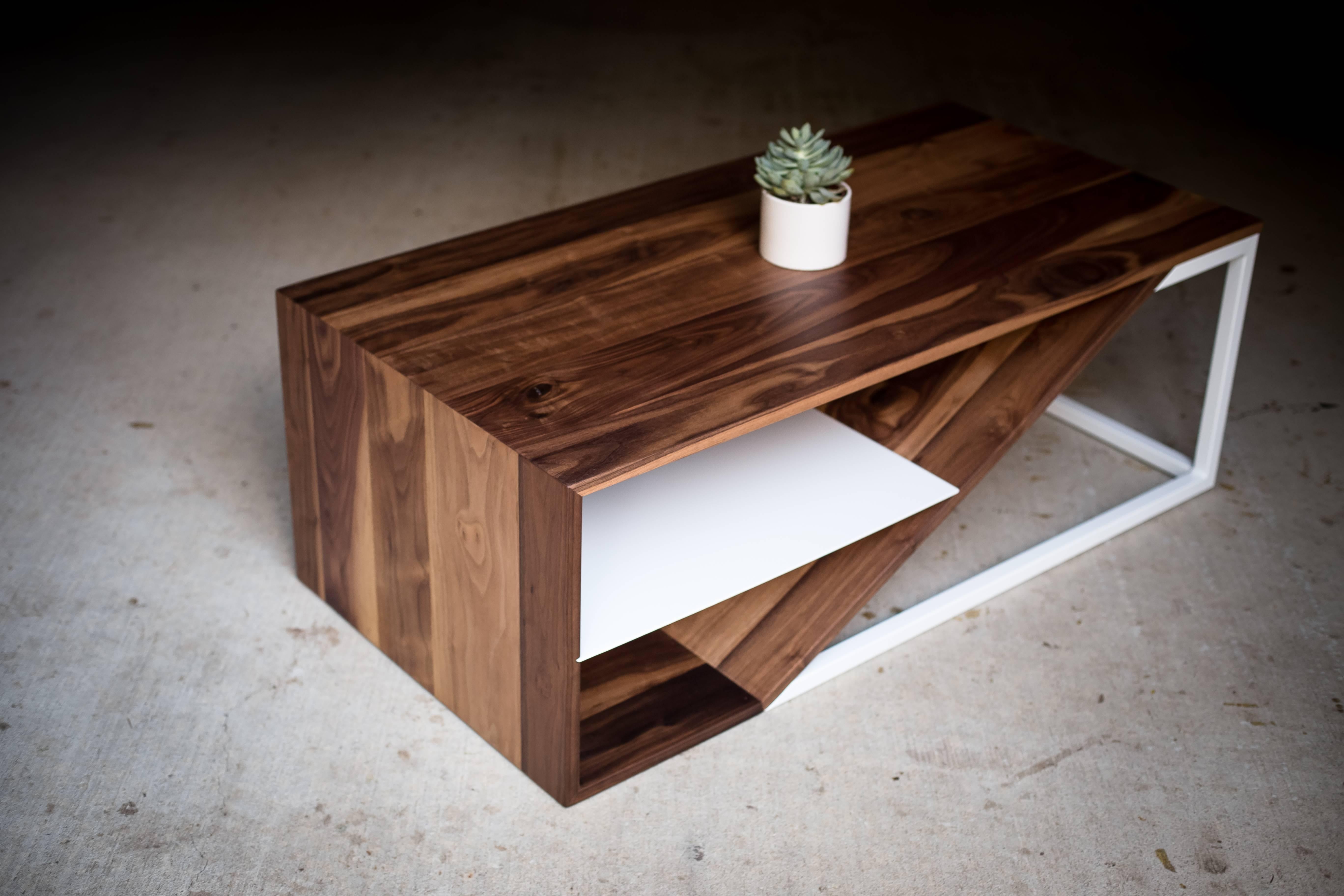 Contemporary The Cortado, Modern Walnut and Powder Coated Steel Coffee Table