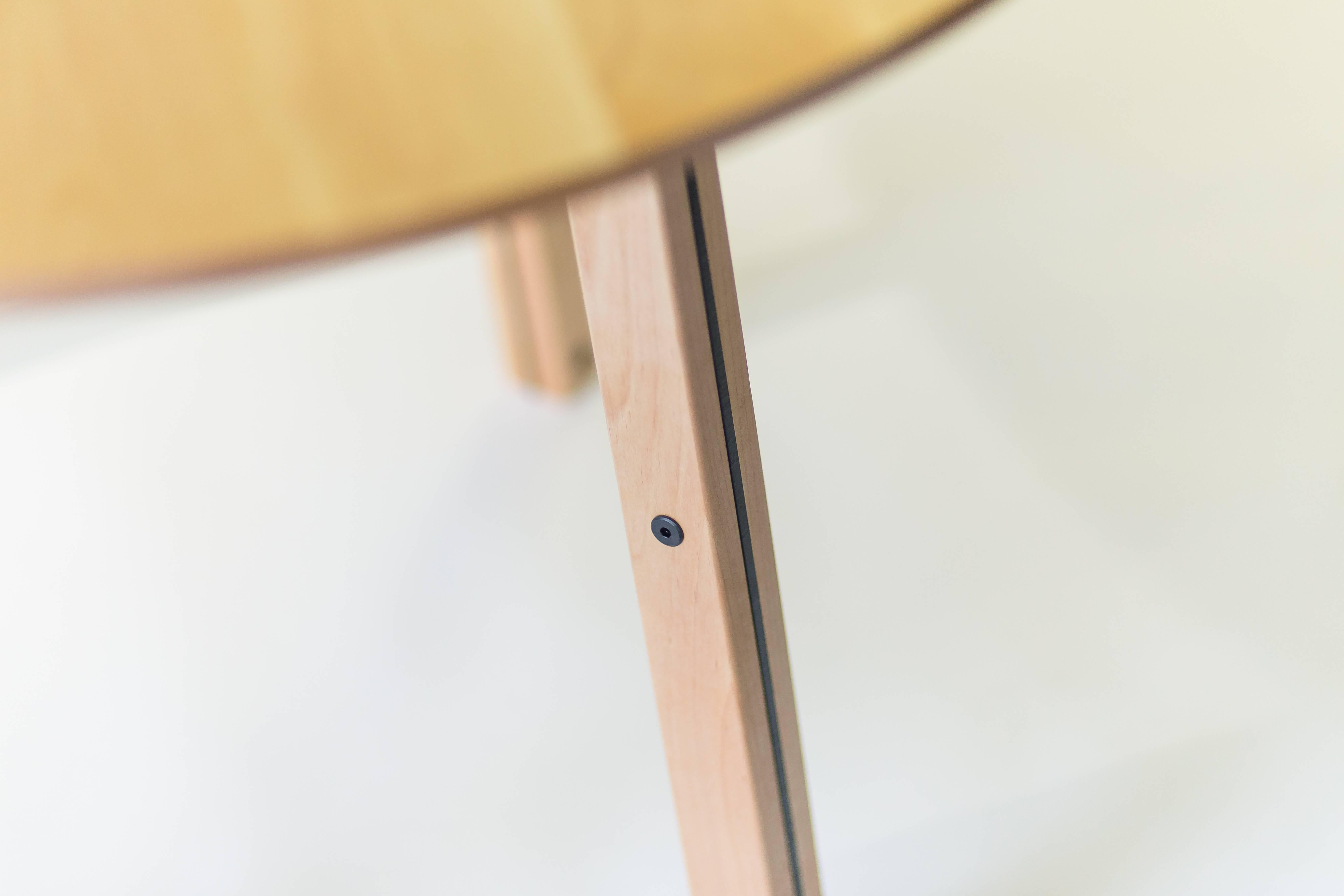 The Crux, Modern Birch and Powder Coated Steel Round Dining Table 2