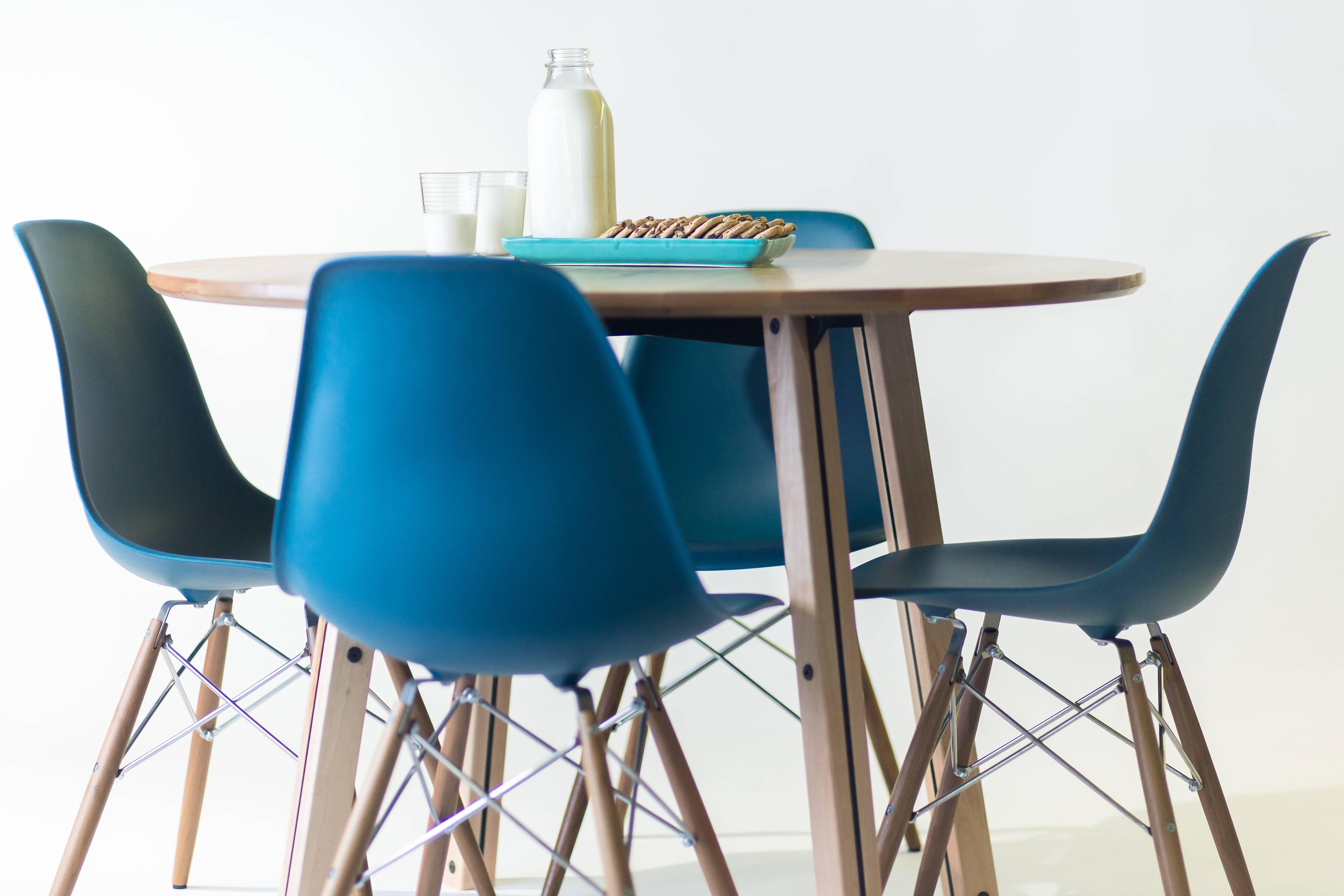 The Crux, Modern Birch and Powder Coated Steel Round Dining Table 3