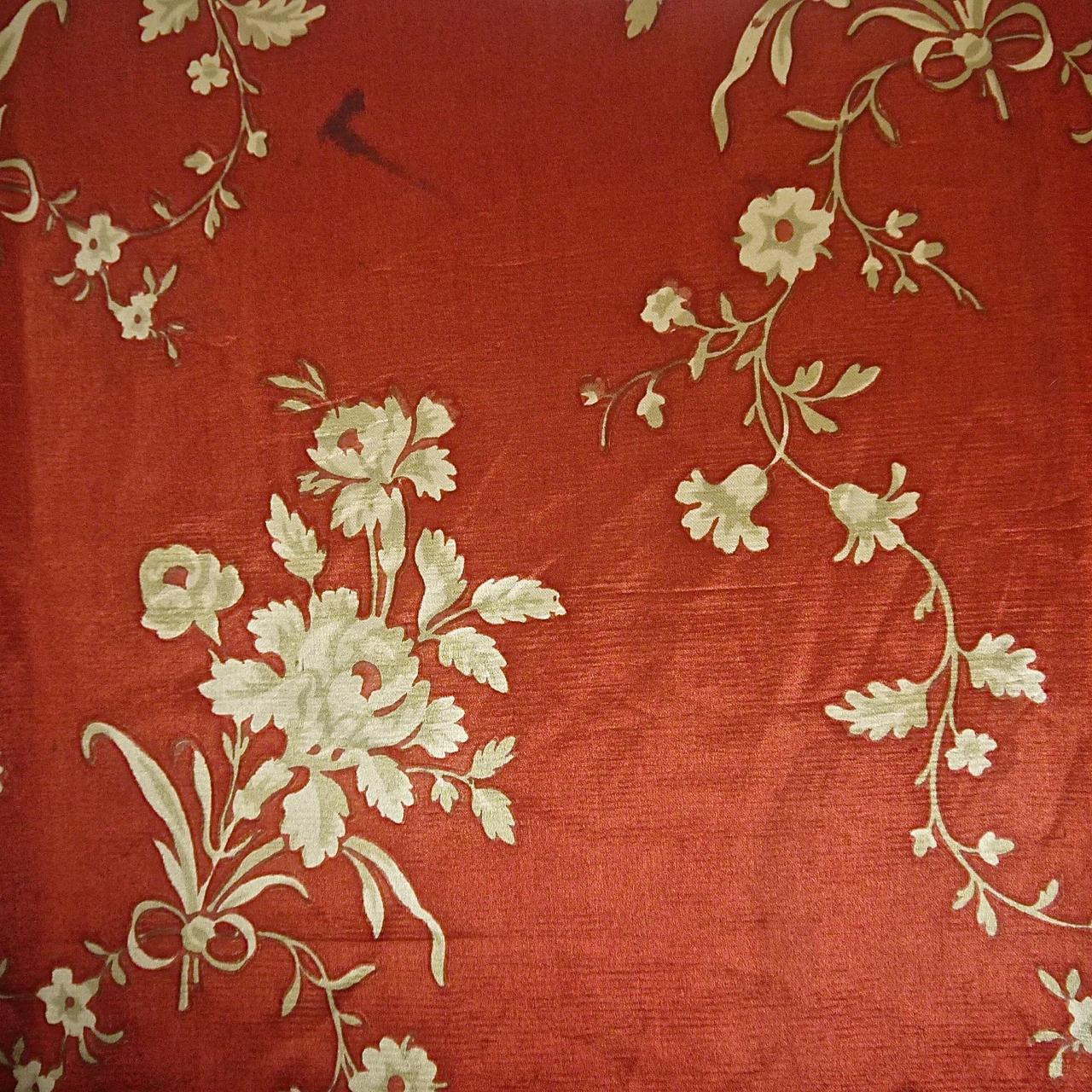 Two Pairs of Silk Curtains Dark Coral Old Gold, French, 19th Century 8