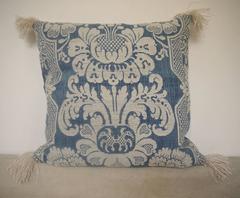 18th Century French Antique Toile d'Abbeville Woven Cotton Linen Pillow