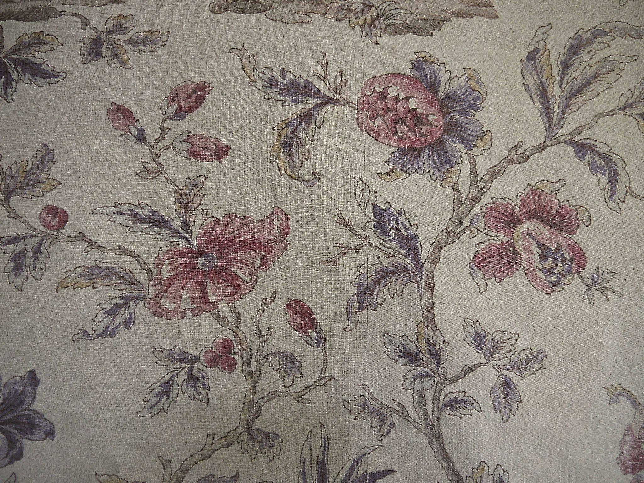 Late 19th Century Antique French Chinoiserie Printed Linen Panel 3