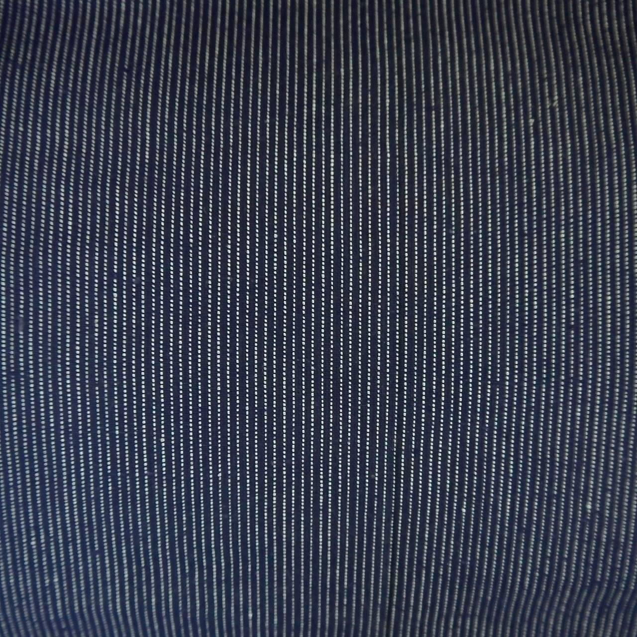 French Provincial Antique French Roll of Unused Woven Dark Indigo Striped Cotton Cloth