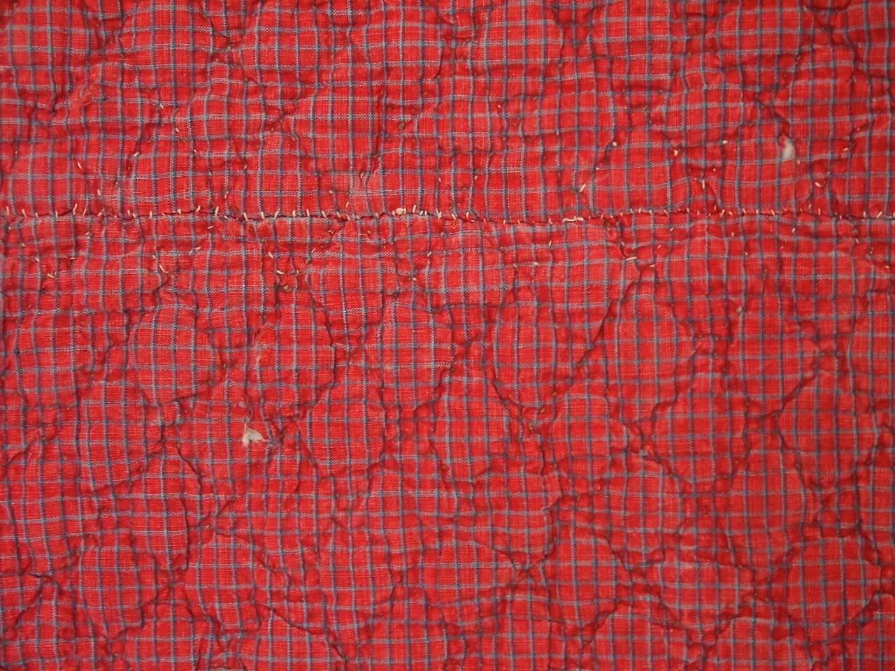 Late 18th Century Antique French Red Print Cotton Quilt 1