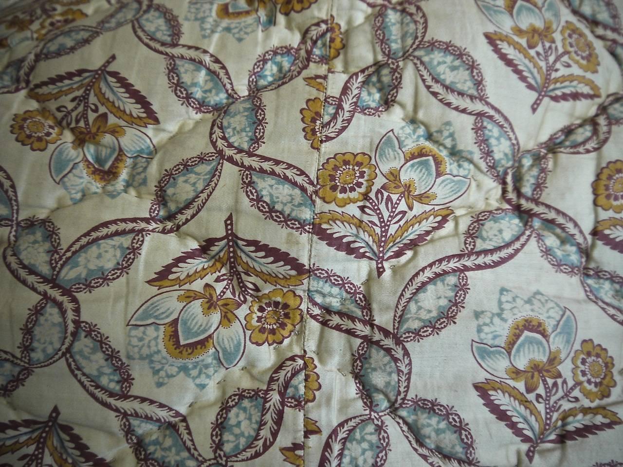 Early 20th Century French Small Printed Cotton Quilt 1