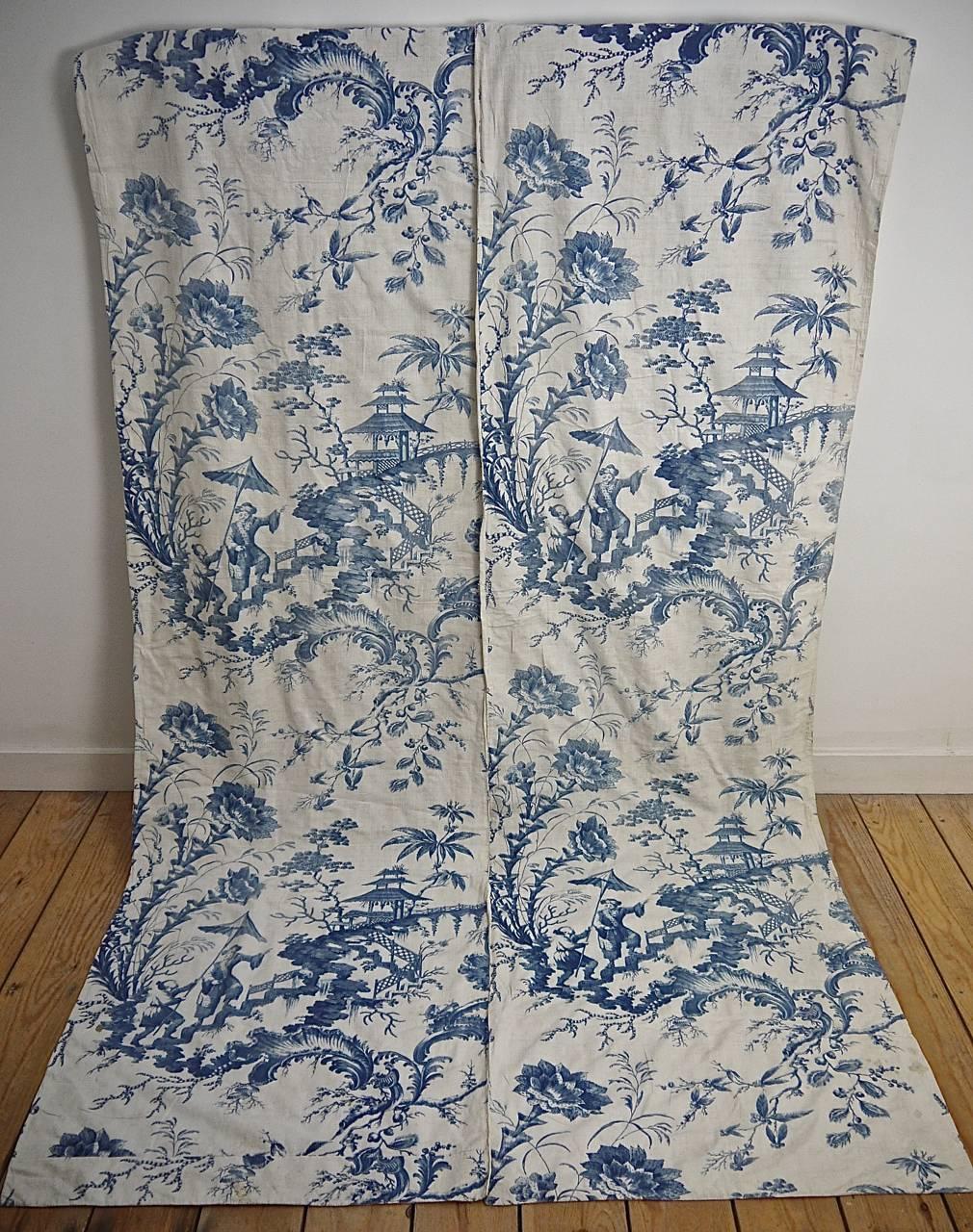 blue chinoiserie curtains