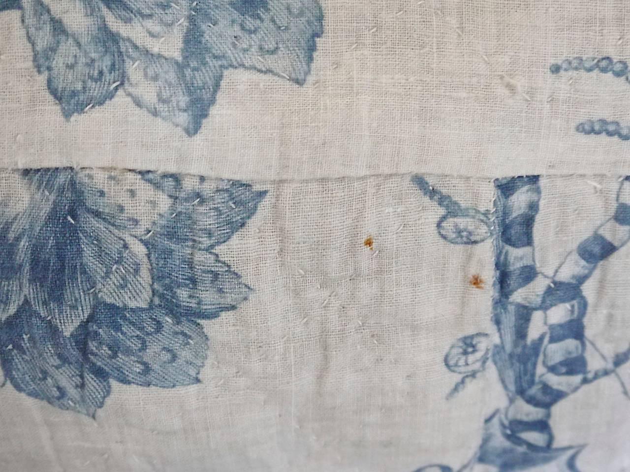  Chinoiserie Toile Blue and White pillow French 18th century 1