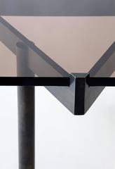 Lawson Coffee Table, Bronze Glass and Blackened Stainless Steel