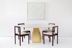 Oscar Dining Table, Brass and Stone
