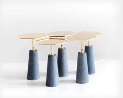 Hawley Side Table, Marble and Brass