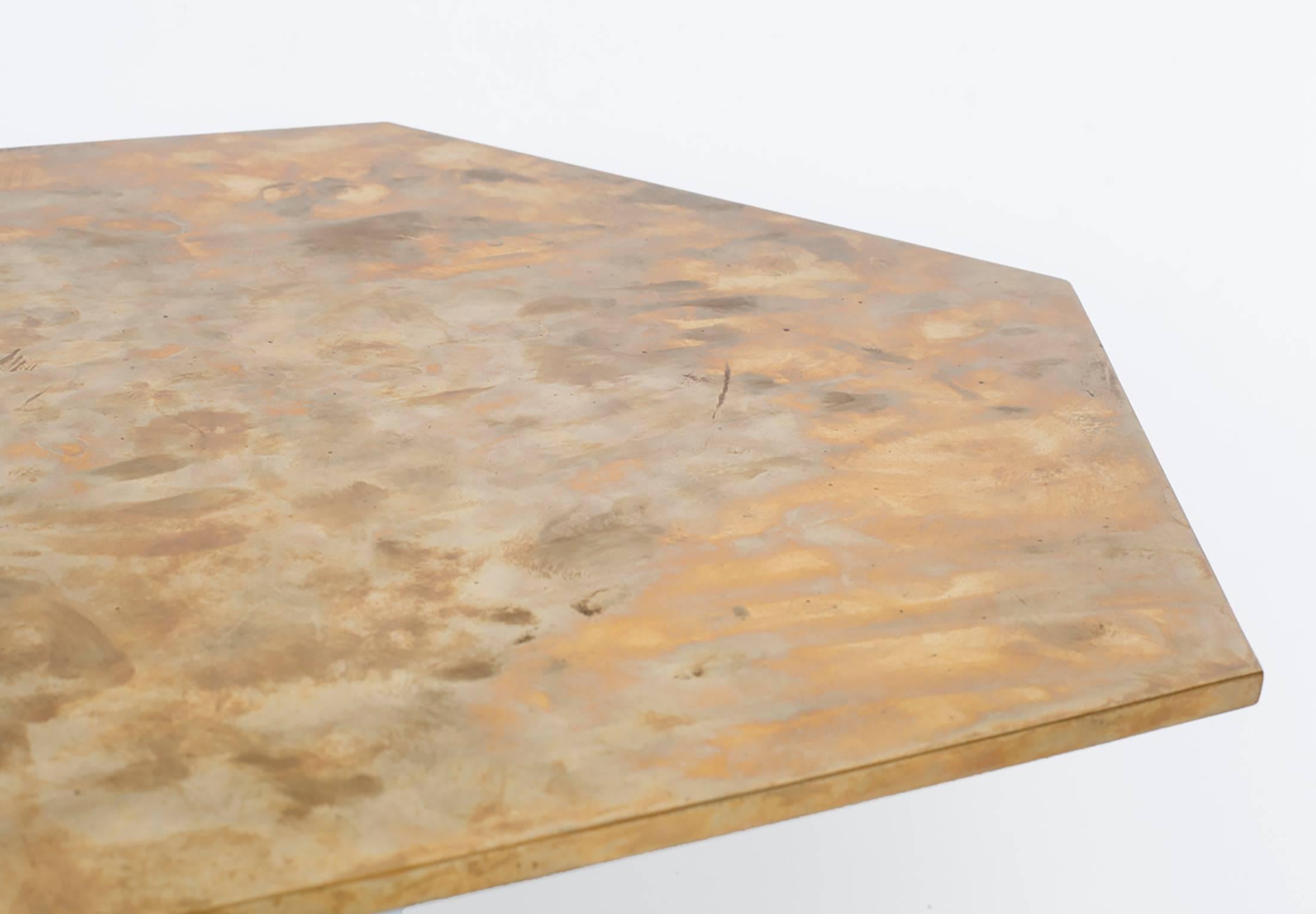 American Hawley Side Table, Marble and Brass For Sale
