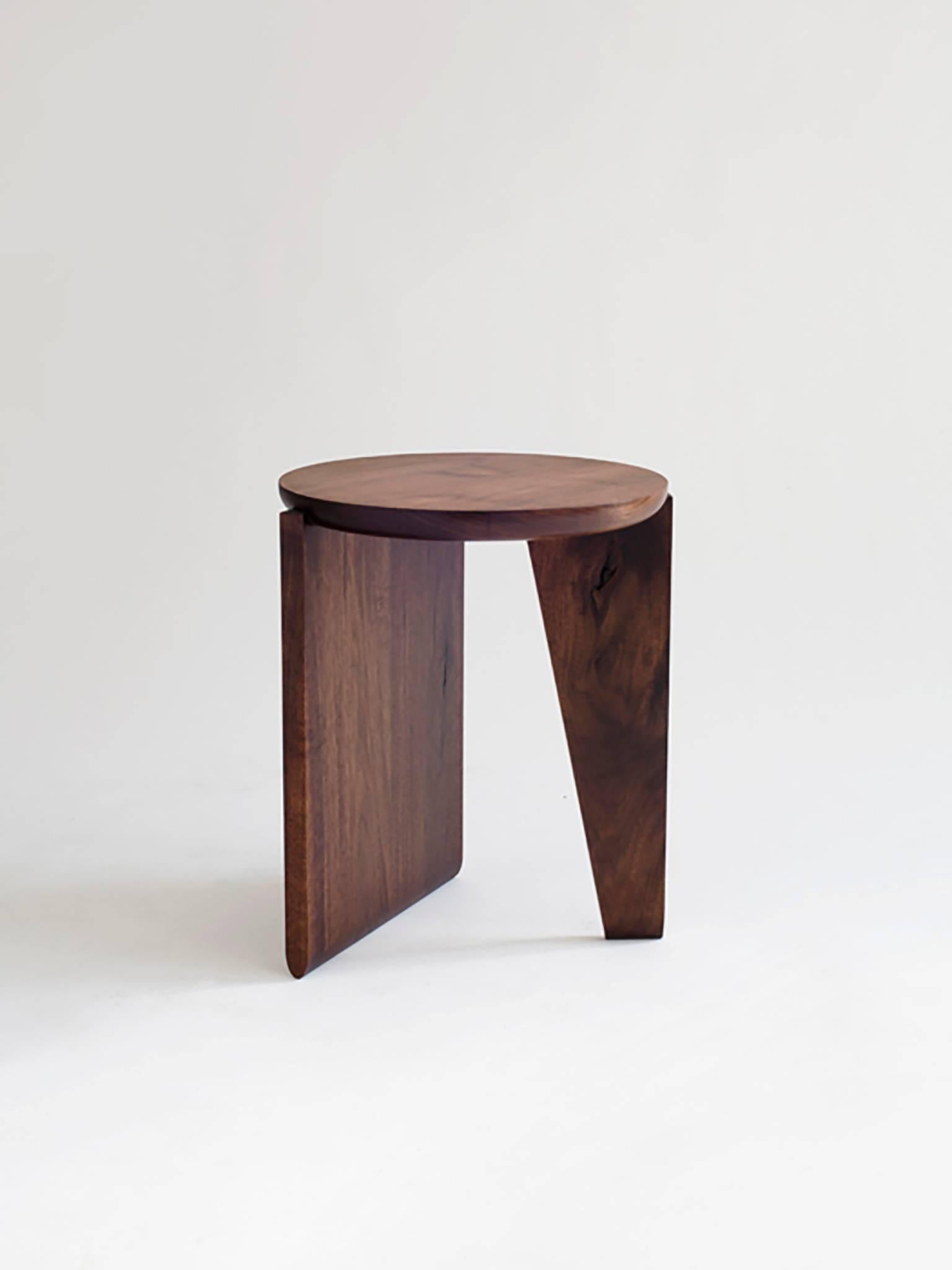 Hand-Crafted Wu Side Table or Stool, Solid Wood For Sale