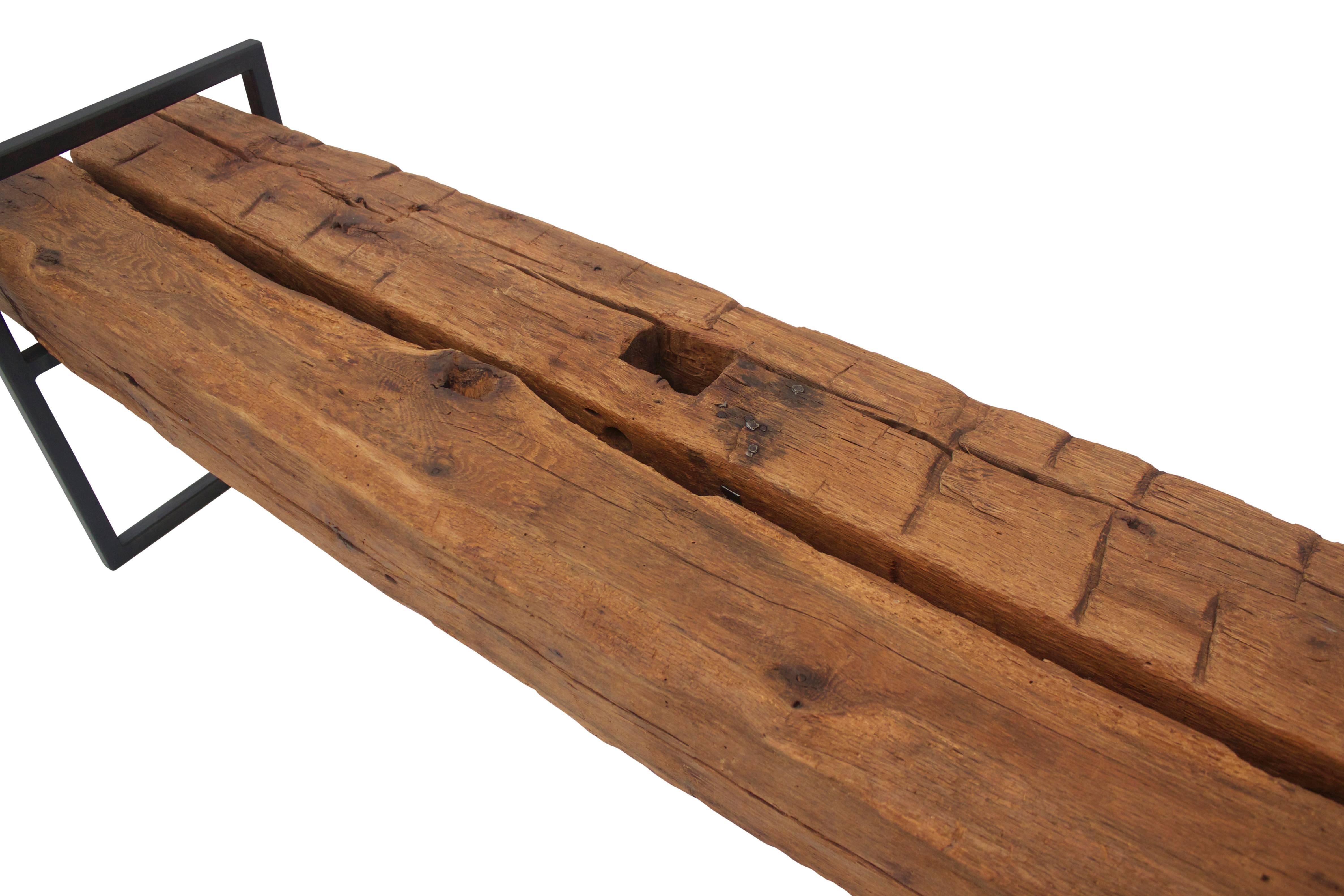 wood beam bench